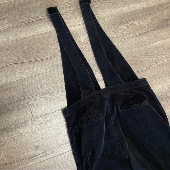 Free People We The Free Black Corduroy Overalls Sz 30 Wide Leg Old School Love - Picture 6 of 9